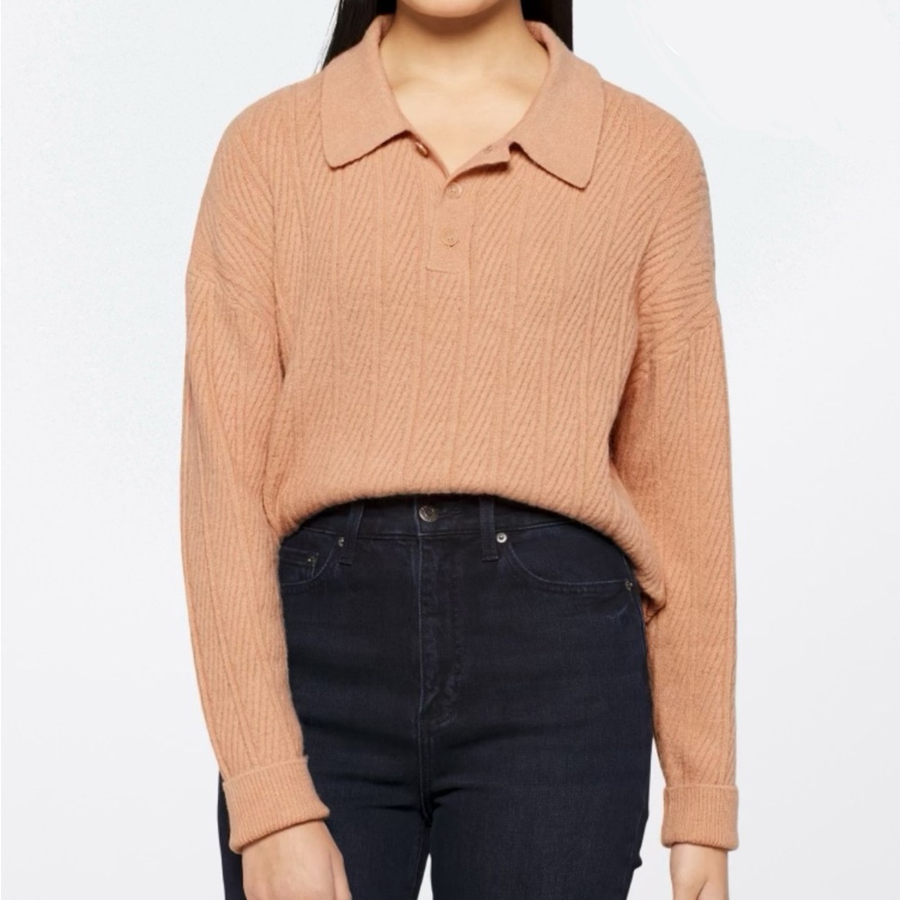 Love Ellie Beige Pull Over Collared Sweater XL NEW